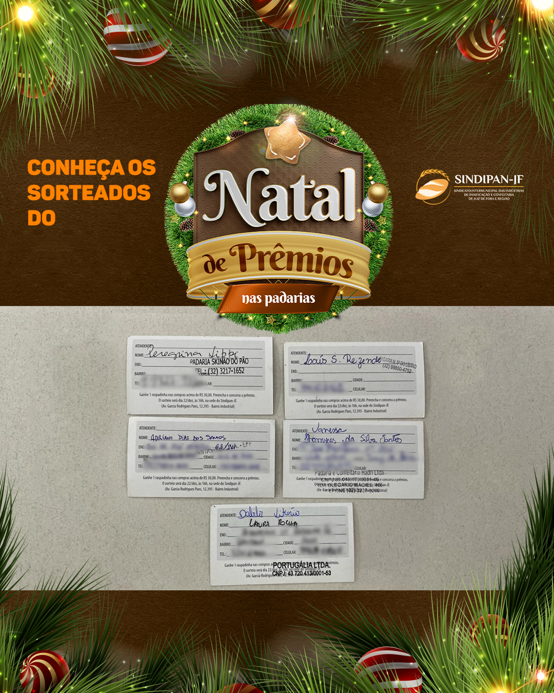 Conheça os sorteados do Natal de Prêmios do Sindipan/JF